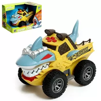 Машина инерционная shark, свет, цвет желтый