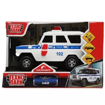 Машина инерционная UAZ, Технопарк HUNTERBLACK-15PLPOL-WH