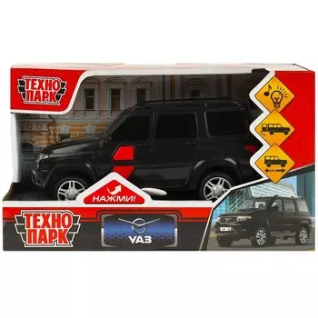 Машина инерционная UAZ, Технопарк PATRIOTBLACK-15PL-BK