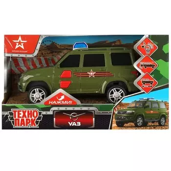 Машина инерционная UAZ, Технопарк PATRIOTBLACK-15PLARR-GN