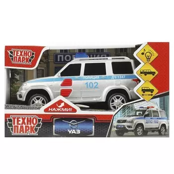 Машина инерционная UAZ, Технопарк PATRIOTBLACK-15PLPOL-SL