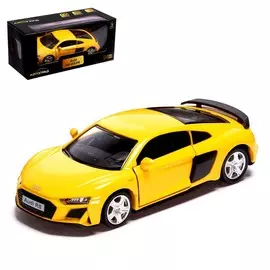 Машина металлическая audi r8 coupe, 1:32, инерция, открываются двери, цвет желтый