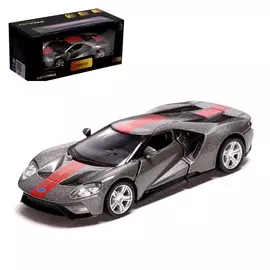 Машина металлическая ford gt, 1:32, инерция, открываются двери, цвет серый