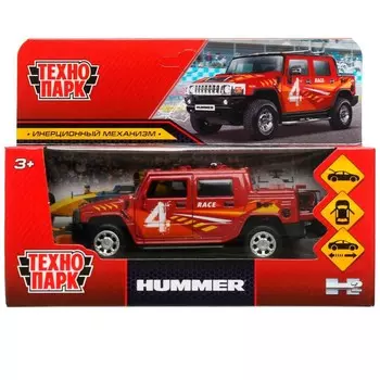 Машина металлическая HUMMER, Технопарк HUM2PICKUP-12SRT-RD