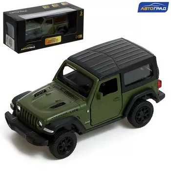 Машина металлическая jeep wrangler, 1:32, инерция, цвет матовый зеленый