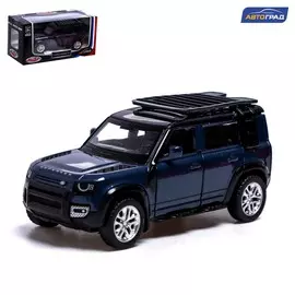 Машина металлическая land rover defender 110, 1:43, инерция, открываются двери, цвет синий