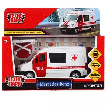 Машина металлическая MERCEDES-BENZ, Технопарк SPRINTERVAN-14AMB-WH