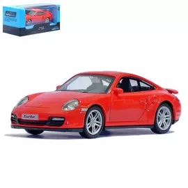 Машина металлическая porsche 911 turbo, 1:43, цвет красный