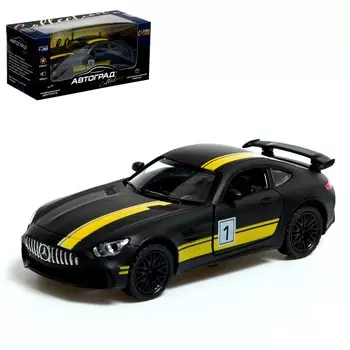 Машинка металлическая race, 1:32, инерция, свет и звук, цвет черный