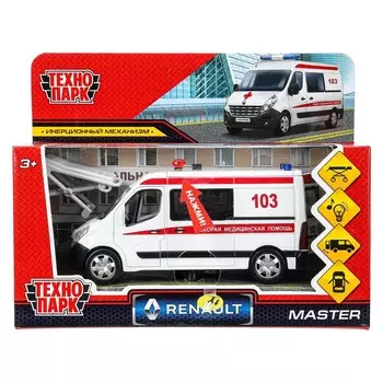 Машина металлическая RENAULT, Технопарк MASTER-14SLAMB-STRWH