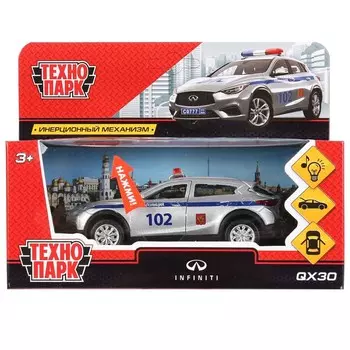 Машина металлическая с функциями "свет" или "звук" INFINITI, Технопарк QX30-P-SL