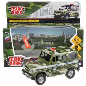 Машина металлическая с функциями "свет" или "звук" UAZ, Технопарк HUNTER-MIL-SL