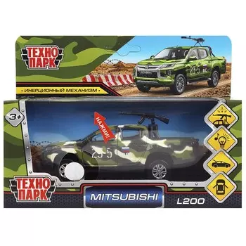 Машина металлическая с функциями "свет" или "звук" MITSUBISHI, Технопарк L200-12SLMIL-ARMGN