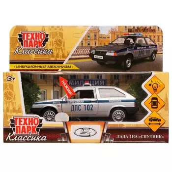 Машина металлическая с функциями "свет" или "звук" Технопарк 2108-12SLPOL-SR