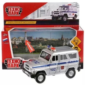 Машина металлическая с функциями "свет" или "звук" Технопарк HUNTER-P-SL