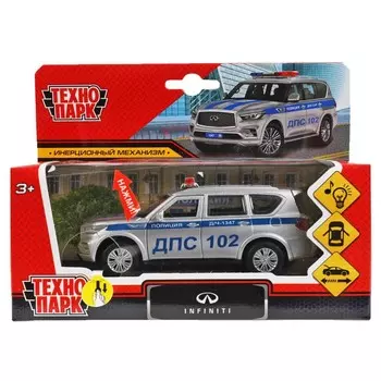Машина металлическая с функциями "свет" или "звук" INFINITI, Технопарк QX80-12SLPOL-SR