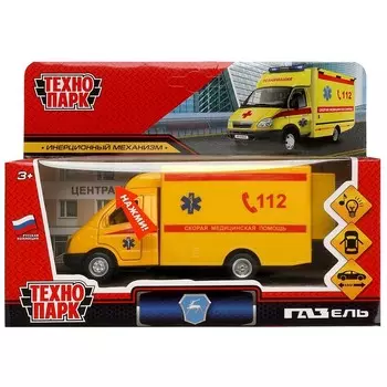 Машина металлическая с функциями "свет" или "звук" ГАЗ, Технопарк GAZ3302REAN-13AMB-YE