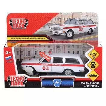 Машина металлическая с функциями "свет" или "звук" Технопарк 2402-12SLAMB-WH