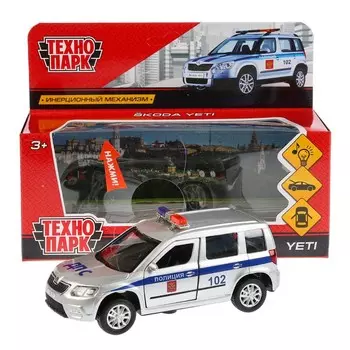 Машина металлическая с функциями "свет" или "звук" SKODA, Технопарк YETI-P-SL