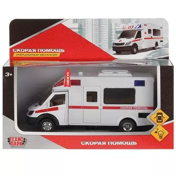 Машина металлическая с функциями "свет" или "звук" Технопарк 1022S-R