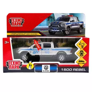 Машина металлическая с функциями "свет" или "звук" Технопарк RAM1500-13SLPOL-SR