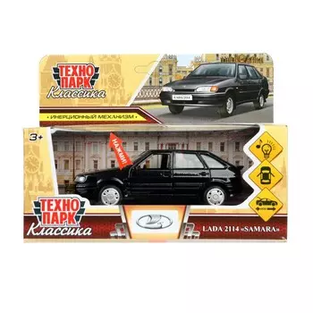 Машина металлическая с функциями "свет" или "звук" LADA, Технопарк 2114-12SL-BK