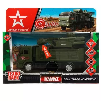 Машина металлическая с функциями "свет" или "звук" KAMAZ, Технопарк KAMPANC-15SLARR-GN