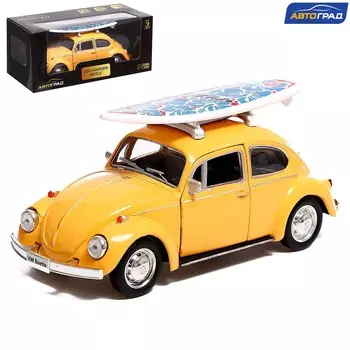 Машина металлическая volkswagen beetle 1967, 1:32, открываются двери, инерция, цвет желтый