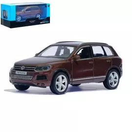 Машина металлическая volkswagen touareg, 1:32, инерция, цвет коричневый