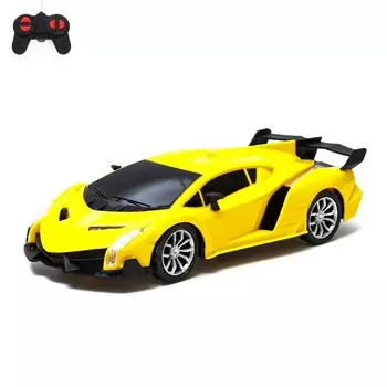 Машина на радиоуправлении, работает от батареек, цвет желтый