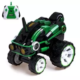Машина-перевёртыш радиоуправляемая future, работает от аккумулятора, цвет зелёный