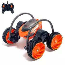 Машина-перевёртыш радиоуправляемая stunt, работает от аккумулятора, цвет оранжевый