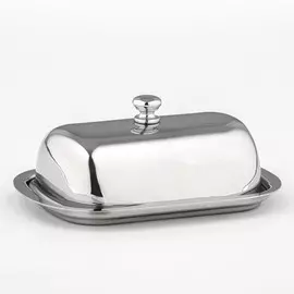 Масленка, 18.512.38 см, нержавеющая сталь, серебристая