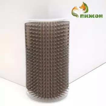 Массажер - чесалка на угол с кошачьей мятой для кошек, размер l, 17116.2, серый