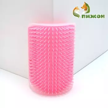 Массажер - чесалка на угол с кошачьей мятой для кошек, размер s, 13.595 см, розовый