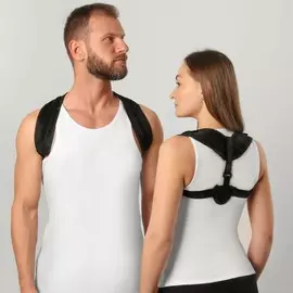 Массажёр-фиксатор для осанки, на липучках, размер s, цвет чёрный