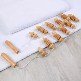 Массажер-лента, 11 звеньев, 100 6 2 см, деревянный