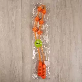 Массажёр-лента пластик для спины, 6 звеньев, 97 × 4,8 × 4 см, цвет оранжевый