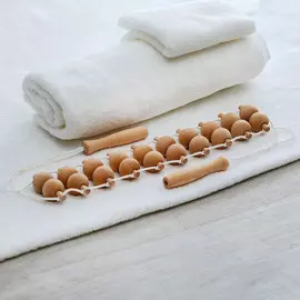 Массажёр-лента деревянный, шариковый, 2,5 х 6,8 х 122,5 см, 10 звеньев