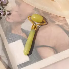 Массажёр-роллер для лица и зоны декольте, 9,5 × 4 см, жадеит