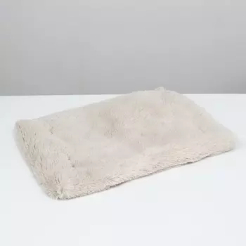 Матрас меховой, длинный ворс, 51 х 35 х 2 см, бежевый