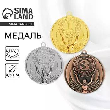 Медаль призовая 017, d= 4,5 см. 3 место. цвет бронза. без ленты