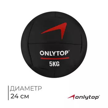Медицинбол onlytop, 5 кг, d=24 см