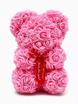 Медведь из розовых роз