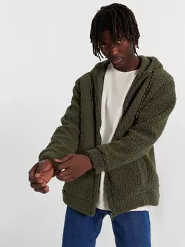 Меховая толстовка мужская хаки