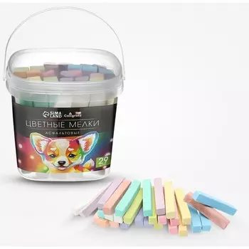 Мелки цветные для асфальта 29 штук calligrata top, брусок