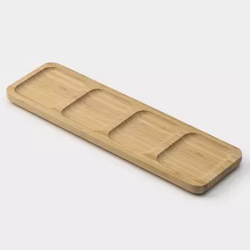 Менажница доляна striata, 4 секции, 339.5 см, бамбук, бежевая