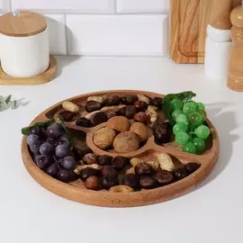 Менажница круглая, бук 3 отсека d=29