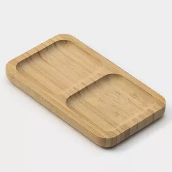 Менажница доляна striata, 2 секции, 179.5 см, бамбук, бежевая