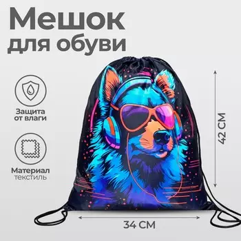 Мешок для обуви 420 х 340 мм, calligrata мсо-5с, (мягкий полиэстер, плотность 210d),